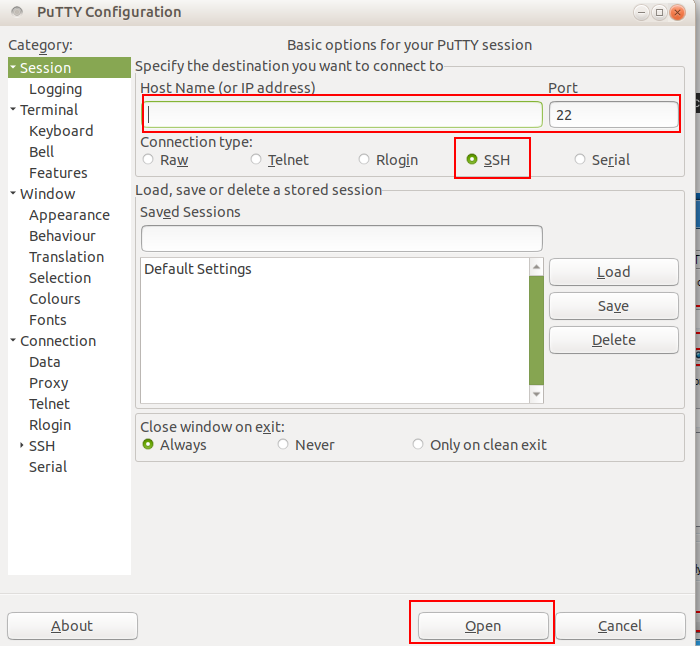 the use name for ssh shell